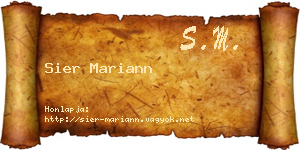 Sier Mariann névjegykártya